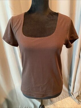 Old Navy Scoop Neck Short Sleeve Top - Brown